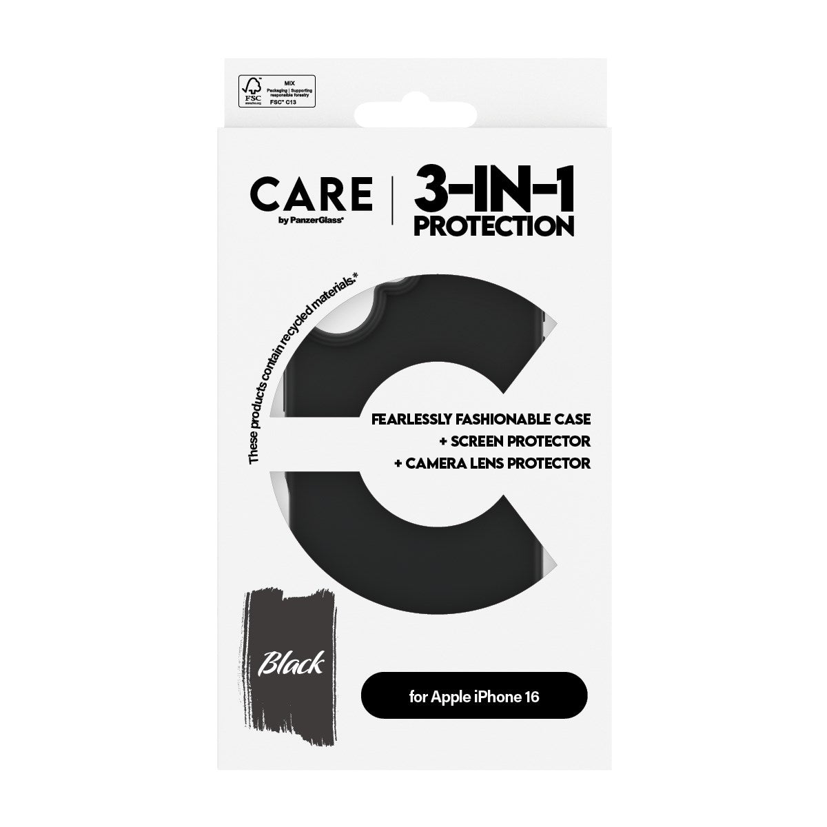 CARE by PanzerGlass® 3-i-1 Pakke iPhone 16